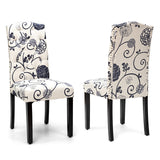 Set of 2 Modern Armless Tufted Kitchen Dining Chairs with Padded Seat