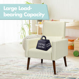 2-In-1 Fabric Upholstered Rocking Chair with Waist Pillow