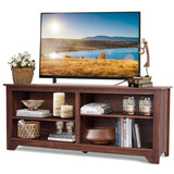 58 Inch Wood TV Stand for Tvs up to 65 Inches with 4 Open Storage Shelves