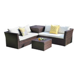 Cascade 4 Piece All Weather Wicker Sofa Seating Group with Cushions, Storage and Coffee Table with Storage