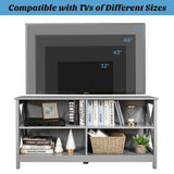 Wooden TV Stand Entertainment for Tvs up to 55 Inch with X-Shaped Frame