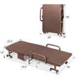 Adjustable Folding Guest Bed Frame with Mattress and Wheels