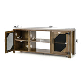 TV Stand for Tvs up to 65-Inch with 2 Metal Mesh Doors and Ad
