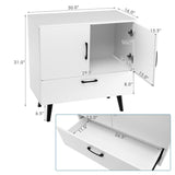 Modern Floor Storage Cabinet with 2 Doors and 1 Pull-Out Drawer