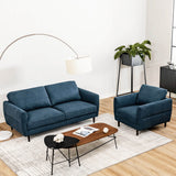 2 Pieces Upholstered Sofa Set with Removable Cushion Covers