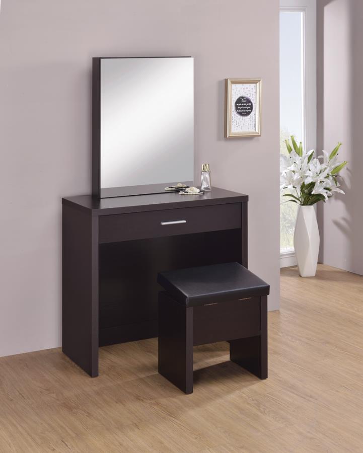 2-piece Vanity Set with Lift-Top Stool Cappuccino