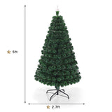 5/6/7 Feet Multicolor Artificial Christmas Tree with LED Light and Metal Stand