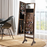 Standing Jewelry Organizer Armoire with Full-Length Mirror