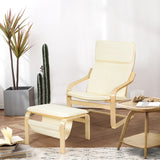 Modern Accent Leisure Armchair with Footstool and Removable Cushion