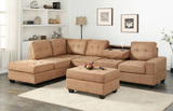Heights Reversible Sectional with Storage Ottoman