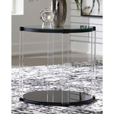 Delsiny Black Round End Table