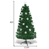 3 / 4 / 5 / 6 Feet LED Optic Artificial Christmas Tree with Snowflakes