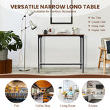 48 Inch Industrial Pub Dining Table with Steel Frame