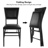 Set of 2 Metal Folding Dining Chair with Padded Seats for Small Room