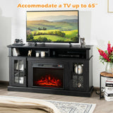 Fireplace TV Stand for Tvs up to 65 Inch with Side Cabinets and Remote Control