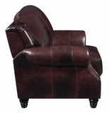Traditional Brown Leather  Recliner Princeton Push Back Recliner