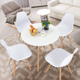 Round Modern Dining Table with Solid Beech Wood Legs