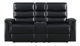 Not Assigned Black Dario Motion Loveseat W/ Console