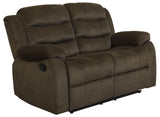Casual Olive Brown Rodman Motion Loveseat