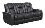 Black Leatherette Power Living Room Sets 2 Pc Set