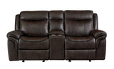 Transitional Cocoa Sawyer Motion Glider Loveseat