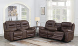 Chocolate Leather Power Living Room Sets 2 Pc Set