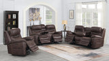 Chocolate Fabric Power Living Room Sets 3 Pc Set