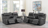 Dark Grey Fabric Power Living Room Sets 2 Pc Set