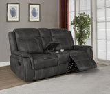 Not Assigned Charcoal Lawrence Motion Loveseat W/ Console