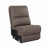 Transitional Variel Motion Brown Armless Chair
