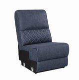 Transitional Variel Motion Blue Armless Chair