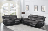 Charcoal / Black Fabric Power Living Room Sets 2 Pc Set