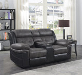 Not Assigned Charcoal/ Black Motion Loveseat