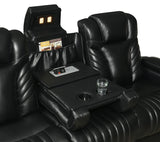 Black Leather Power Lıvıng Room Sets 2 Pc Set