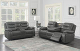 Charcoal Leatherette Power Living Room Sets 2 Pc Set