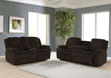 Brown Fabric Power Living Room Sets 2 Pc Set