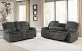 Charcoal Fabric Power Living Room Sets 2 Pc Set