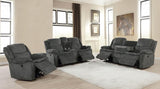 Charcoal Fabric Power Living Room Sets 3 Pc Set