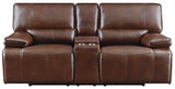 Saddle Brown Leather Power Living Room Sets 2 Pc Set