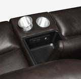 Dark Brown Leather Power Living Room Sets 2 Pc Set
