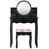 Makeup Vanity Table Set with 360° Pivoted round Mirror