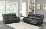 Charcoal Leather Power Living Room Sets 2 Pc Set