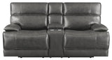 Charcoal Leather Power Living Room Sets 3 Pc Set