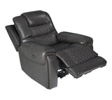 Charcoal Leather Power Living Room Sets 3 Pc Set
