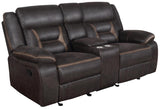 Not Assigned Brown Greer Glider Loveseat W/ Console