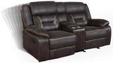 Not Assigned Brown Greer Glider Loveseat W/ Console