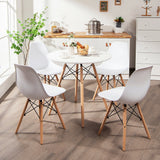 5 Pieces Table Set with Solid Wood Leg for Dining Room