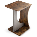 2-Tier Retro Compact End Table for Living Room and Small Space