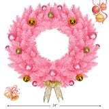 24 Inch Artificial PVC Christmas Wreath with Ornament Balls