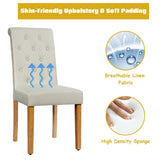 2 Pieces Tufted Dining Chair Set with Adjustable Anti-Slip Foot Pads